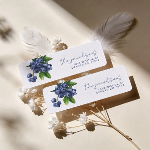 Blueberry Baby Shower Return Address Labels