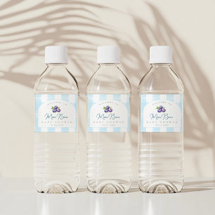 Blueberry baby shower water bottle label