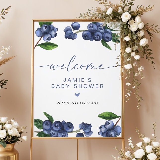 Blueberry Baby Shower Welcome Poster (Creator Uploaded)
