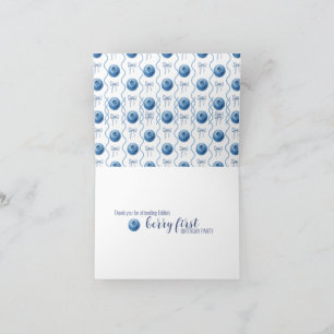 Blueberry Baby's Berry First 1st Birthday Party Thank You Card