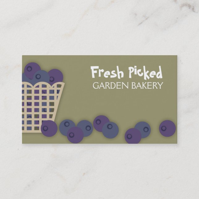 blueberry basket baking cooking business cards ... (Front)