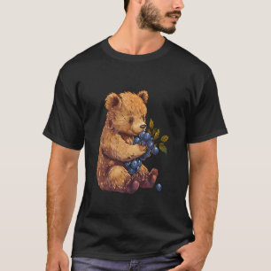 Blueberry Bear Wildlife Berry Fruit Artwork Cute B T-Shirt