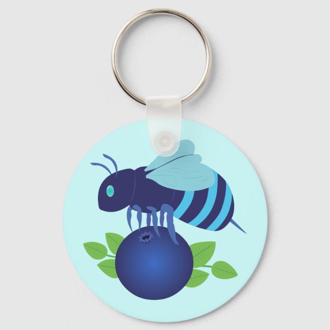 Blueberry Bee Key Ring (Front)