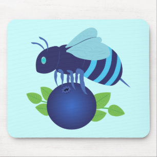 Blueberry Bee Mouse Pad