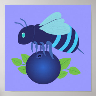 Blueberry Bee Poster