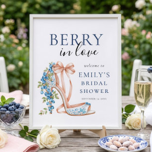 Blueberry Berry In Love Welcome to Bridal Shower Poster