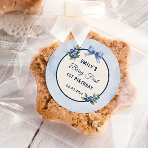 Blueberry Berry Sweet 1st Birthday Classic Round Sticker