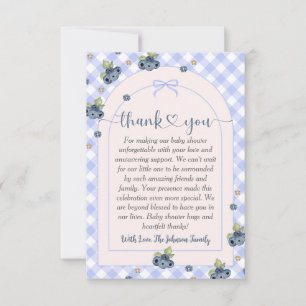Blueberry Berry Sweet Baby Boy Baby Shower Thank You Card