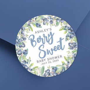 Blueberry Berry Sweet Baby Shower Classic Round Sticker