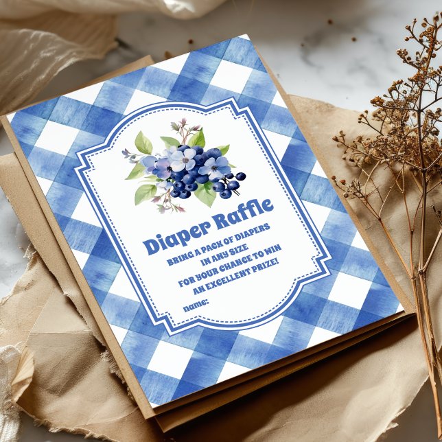 Blueberry Berry Sweet Baby Shower Diaper Raffle Enclosure Card (Creator Uploaded)