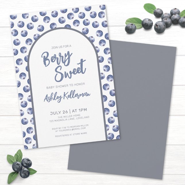 Blueberry Berry Sweet Baby Shower Invitation (Berry Sweet Baby Shower Invitation)