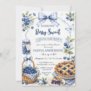 Blueberry Berry Sweet Baby Shower  Invitation
