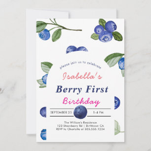 Blueberry berry sweet baby shower invitation