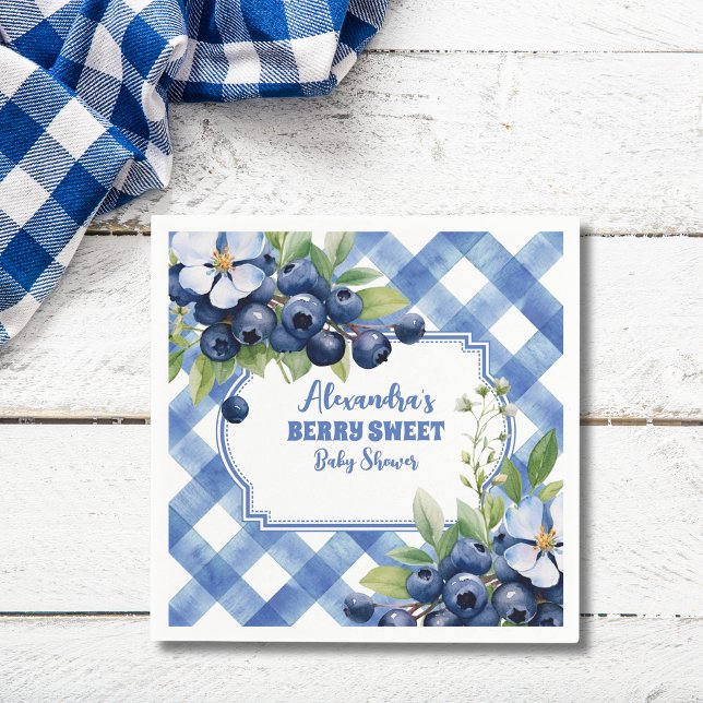 Blueberry Berry Sweet Baby Shower Napkin (Creator Uploaded)