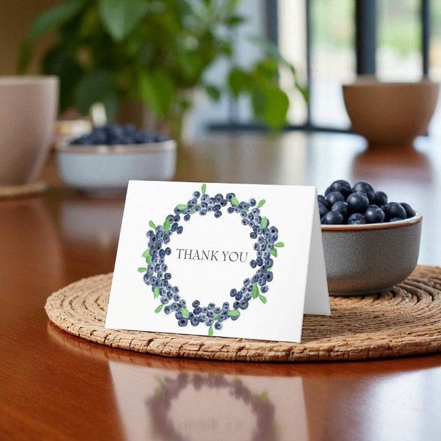 Blueberry Berry Sweet Baby Shower Thank you  Card (Creator Uploaded)