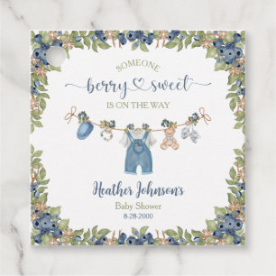 Blueberry Berry Sweet Clothesline Baby Shower Favour Tags