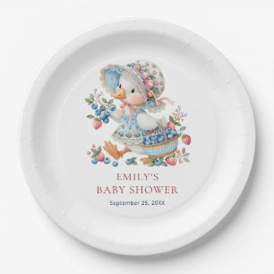 Blueberry Berry Sweet Silly Goose Baby Shower Paper Plate