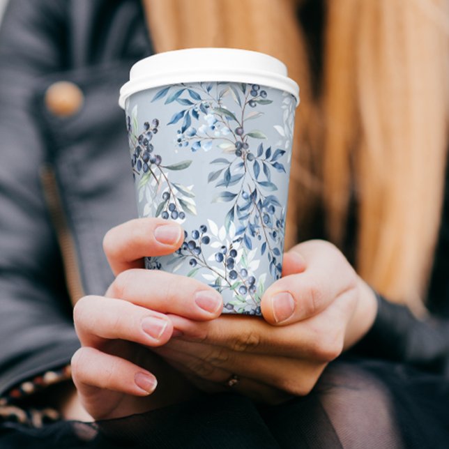Blueberry Berry Watercolor Pattern Paper Cups (Creator Uploaded)