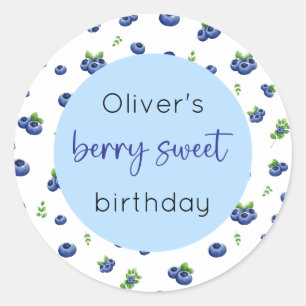 Blueberry Birthday Berry Sweet Classic Round Sticker