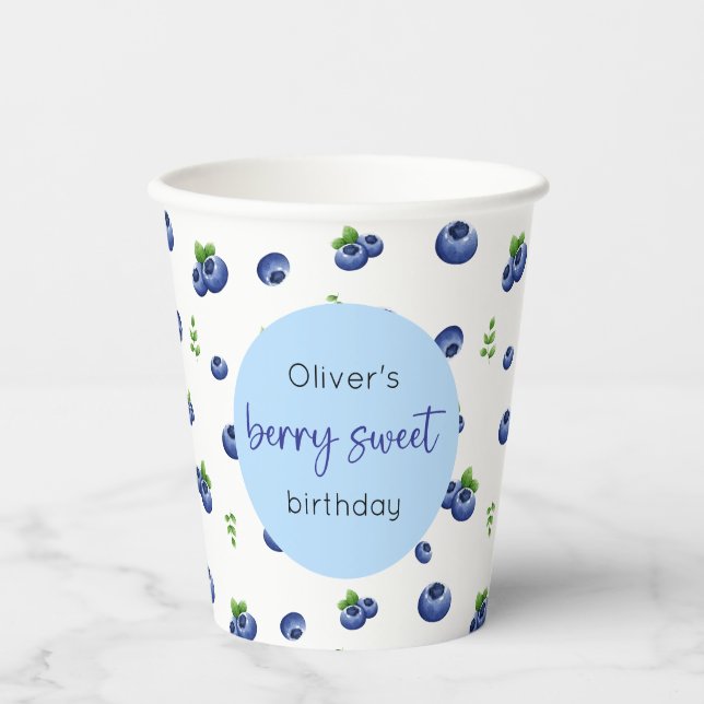 Blueberry Birthday Berry Sweet Paper Cups (Front)