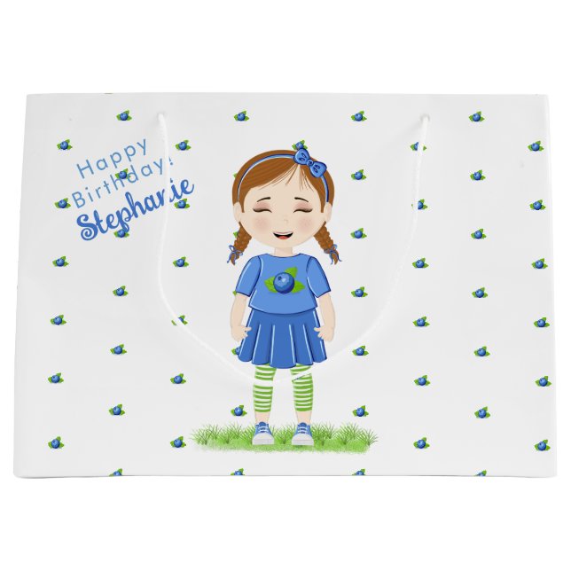 Blueberry Birthday  Large Gift Bag (Front)