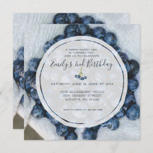 Blueberry Birthday Party Invitation