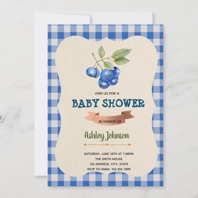 Blueberry birthday theme party Invitation (Front)