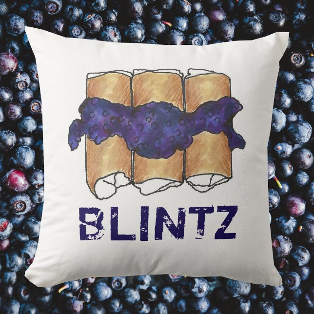 Blueberry Blintz Blintzes Kosher Jewish Deli Food Cushion (Blueberry blintz pillow)