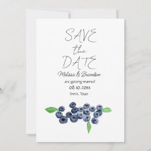 Blueberry Blueberries Berries Rustic Wedding  Invitation