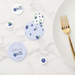 Blueberry boy berry first birthday party confetti