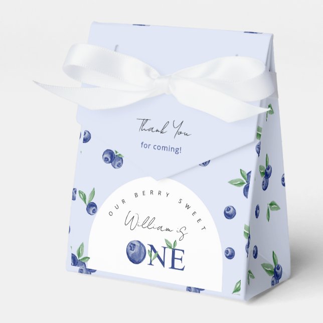 Blueberry boy berry first birthday party Favour Bo Box (Front Side)
