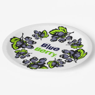 Blueberry Brunch Blueberries Fruit Paper Plate
