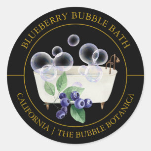 Blueberry Bubble Bath label
