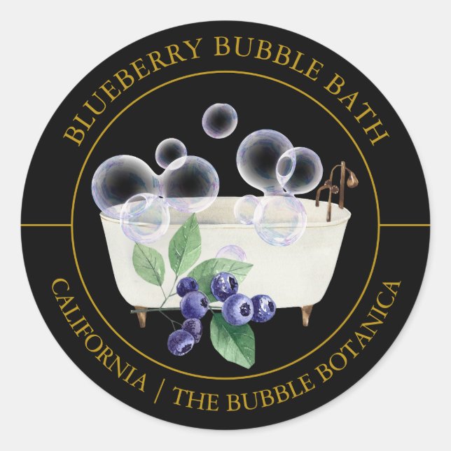 Blueberry Bubble Bath label (Front)