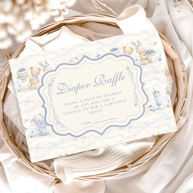 Blueberry Bunny Teddy Toile Diapper Raffle Enclosure Card (Creator Uploaded)