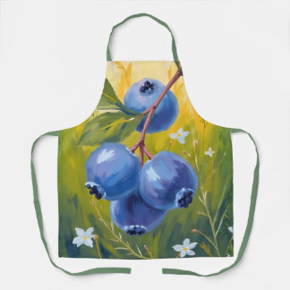 Blueberry Bush | Fruit Watercolor Painting Apron