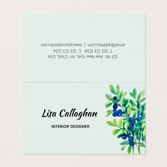 Blueberry  business card (Outside Unfolded)