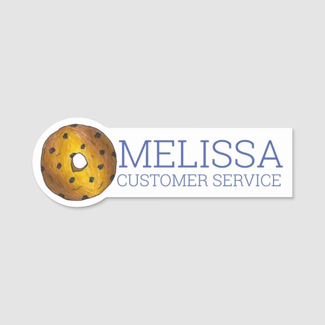 Blueberry Cake Doughnut Doughnut Breakfast Pastry Name Tag (Front)