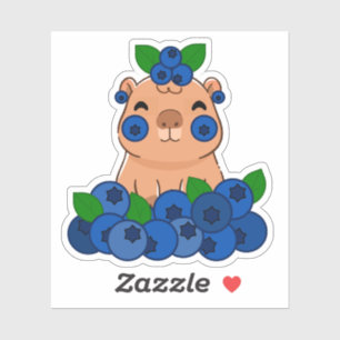 Blueberry Capybara Kawaii - Cute Fruit Animal Aest