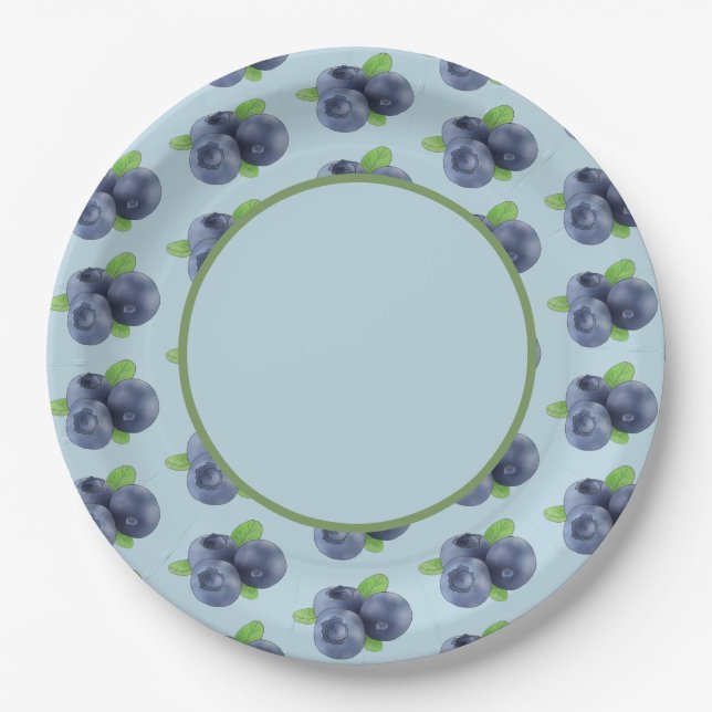 blueberry cardboard paper plate (Front)