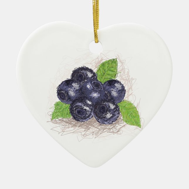 blueberry ceramic tree decoration (Front)