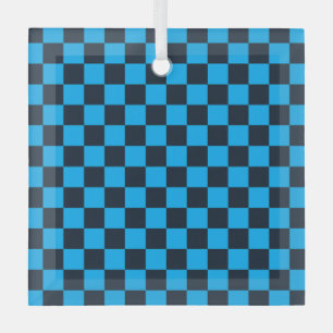 Blueberry checkered pattern glass tree decoration