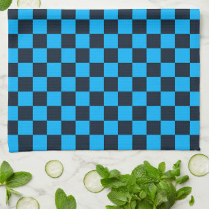 Blueberry checkered pattern tea towel