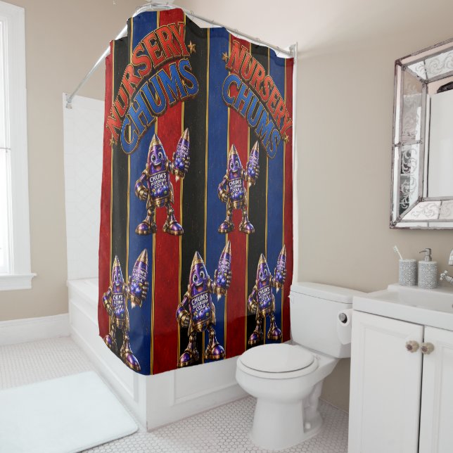 Blueberry chums/repeated blueberry cola shower  curtain (In Situ)