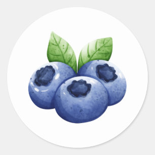 Blueberry Classic Round Sticker