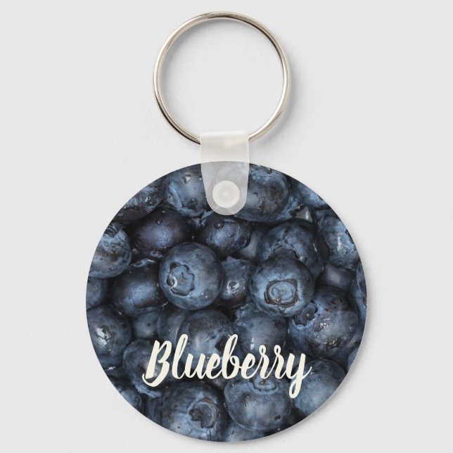 Blueberry Close Up Detail for Vegans Key Ring (Front)