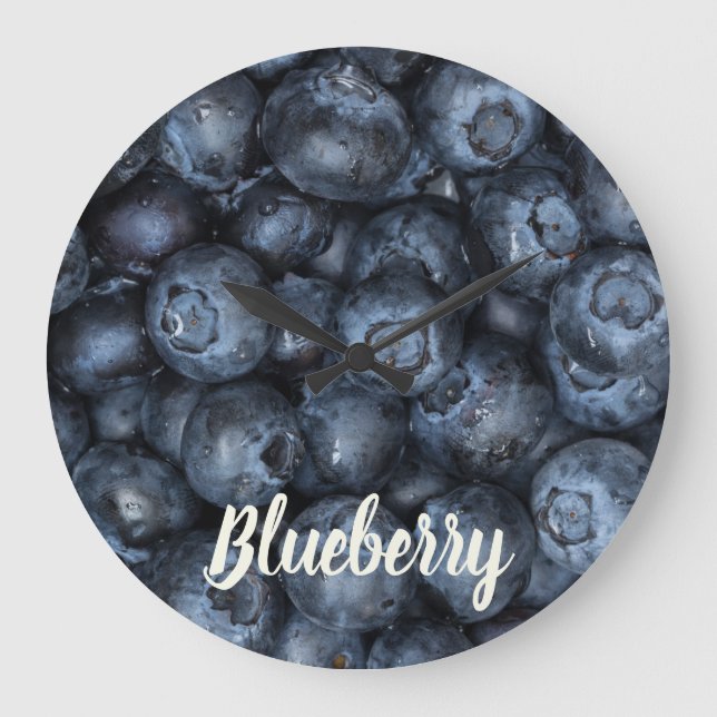 Blueberry Close Up Detail for Vegans Large Clock (Front)