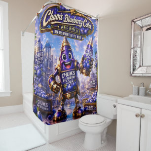 Blueberry cola bathroom/chums, blueberry accessori shower curtain