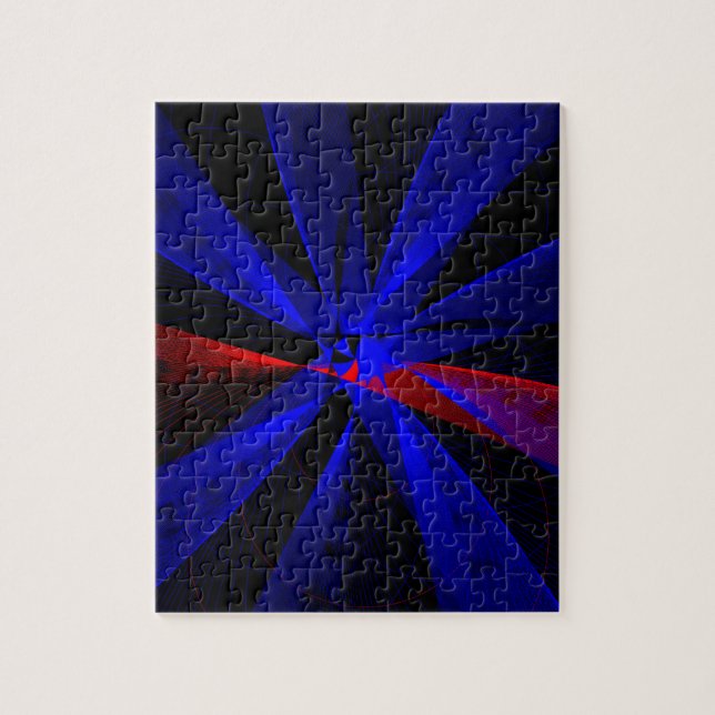 Blueberry Color Abstract Geometric Puzzle (Vertical)