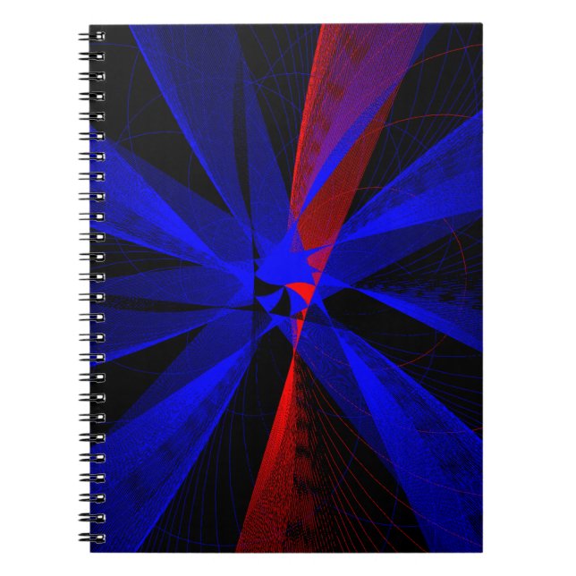 Blueberry Color Abstract Geometric Spiral Notebook (Front)